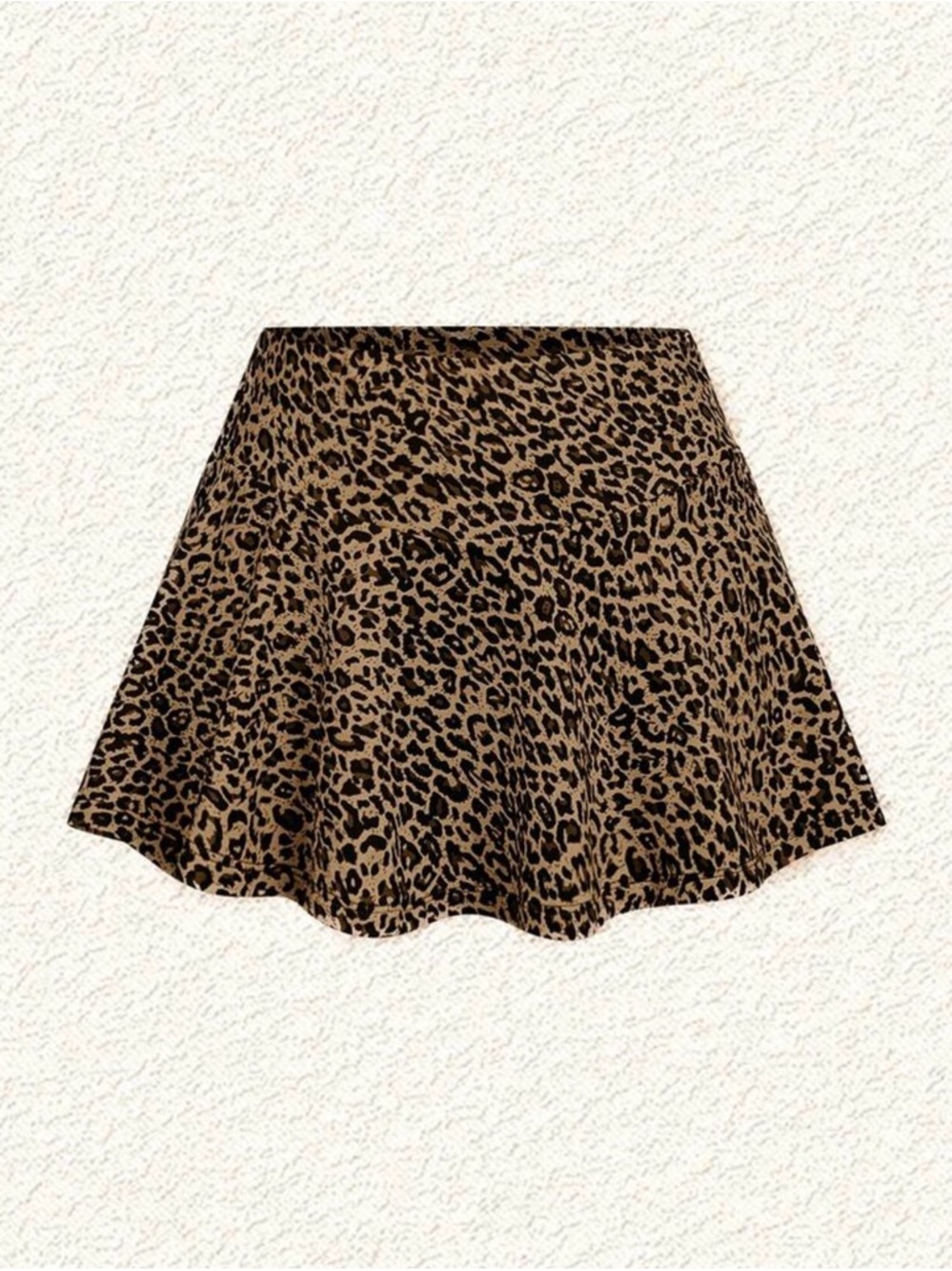 Black Leopard Print Skater Mini Skort